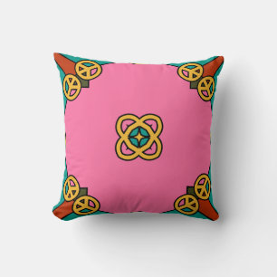Cojín Decorativo Signo de paz rosa Kaleidoscope