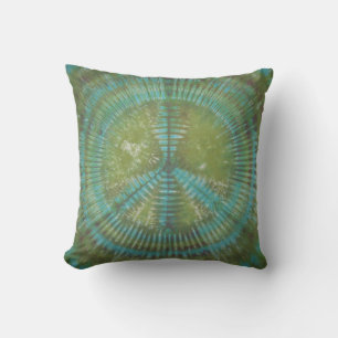 Cojín Decorativo Signo de paz verde Tie Dye American MoJo Pillow