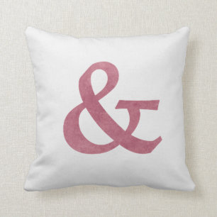 Cojín Decorativo Signo "&" y símbolo texturizados marrón moderno