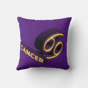 Cojín Decorativo Signo zodiacal Cáncer y diseño de texto