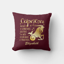 Cojín Decorativo Signo zodiacal Capricornio personalizado lujo dora