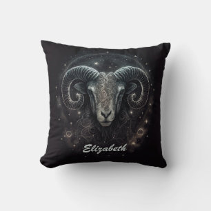 Cojín Decorativo Signo zodiacal Capricornio personalizado negro