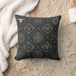 Cojín Decorativo Signo Zodiacal de Oro Negro (2)