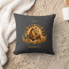 Cojín Decorativo Signo Zodiacal Leo Personalizado