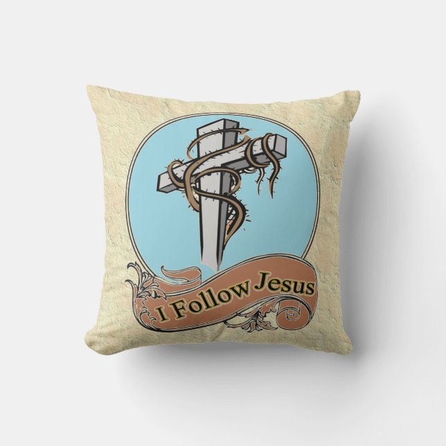 Cojín Decorativo Sigo a Jesús (Anverso)