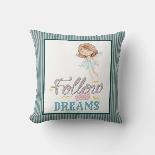 Cojín Decorativo Sigue a tu hada de sueños (Anverso)