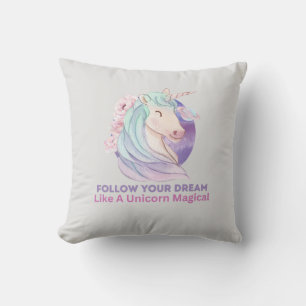 Cojín Decorativo Sigue Tu Sueño Como Un Mágico Unicornio