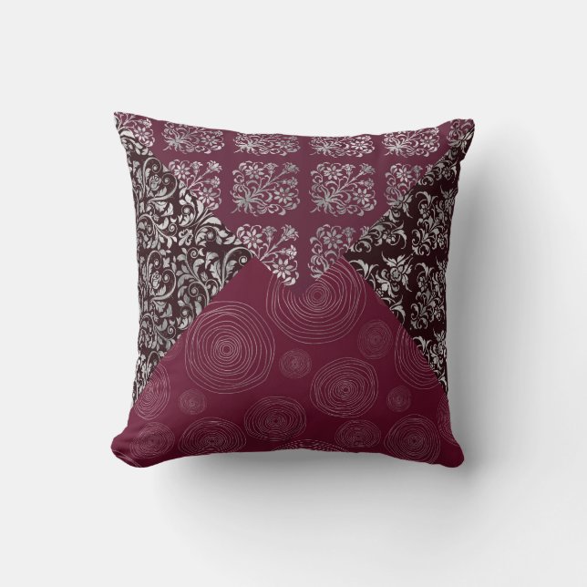 Cojín Decorativo Sigue tus sueños Burgundy Circles Pillow (Anverso)