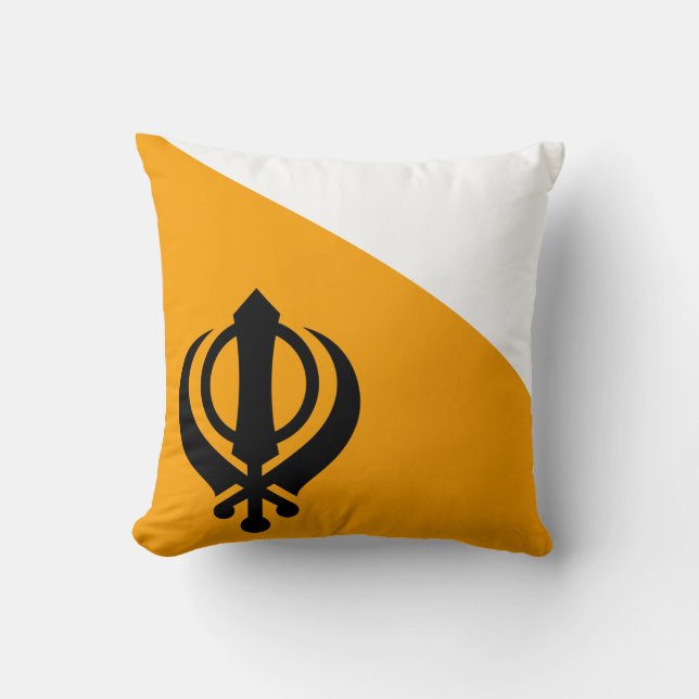 Cojín Decorativo Sikhism santo sikh Nishan Sahib de la bandera de (Anverso)