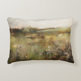 Cojín Decorativo Silencio de prado Resumen Paisaje Flor silvestre