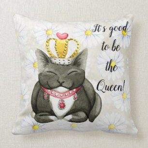 Cojín decorativo silencioso de Reina Kitty Cat