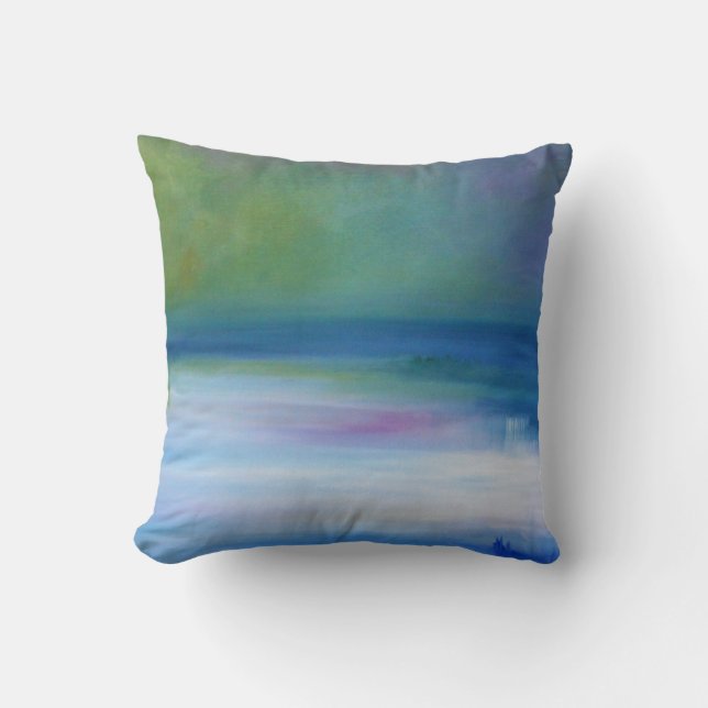 Cojín decorativo silencioso del extracto del verde (Anverso)