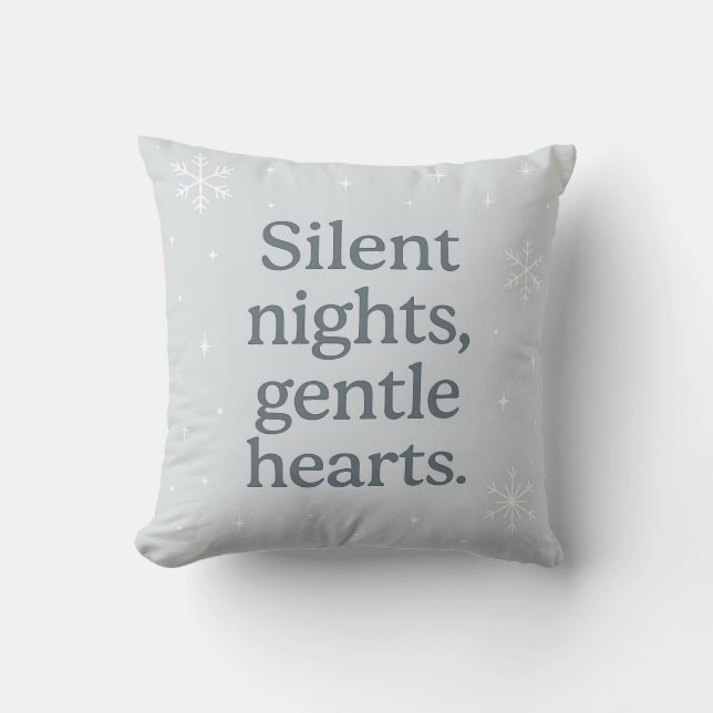 Cojín Decorativo Silent nights, gentle hearts – Christmas Pillow (Anverso)