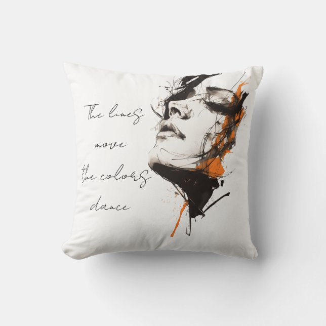 Cojín Decorativo Silent Power – Artistic Throw Pillow (Anverso)