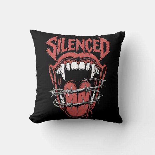 Cojín Decorativo Silent Scream Mouth Illustration (Anverso)
