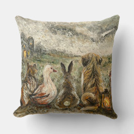 Cojín Decorativo Silent Watching Whimsical Farmhouse Animals 