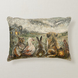 Cojín Decorativo Silent Watching Whimsical Farmhouse Animals 
