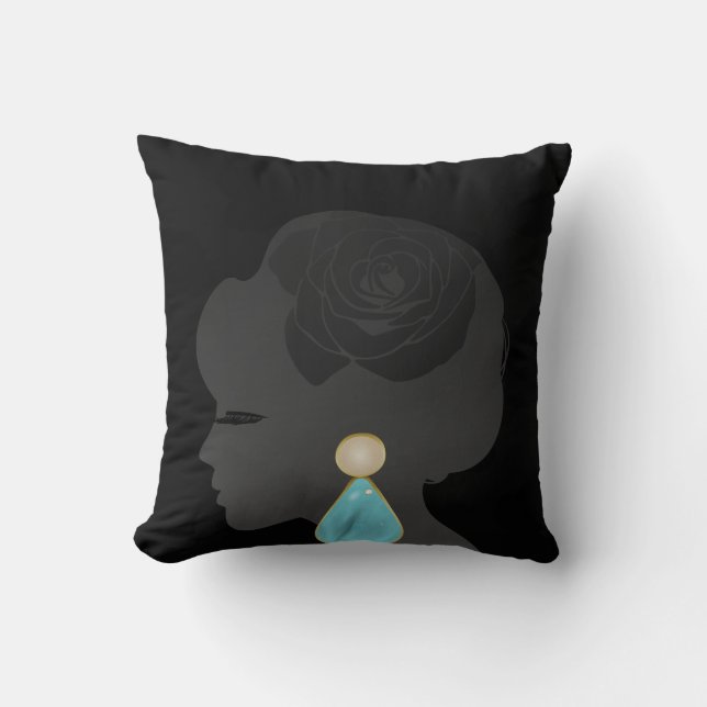 Cojín Decorativo Silhouette Black Woman Dark Glamour (Anverso)