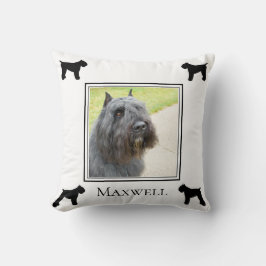 Cojín Decorativo Silhouette de fotos Bouvier des Flandres personali