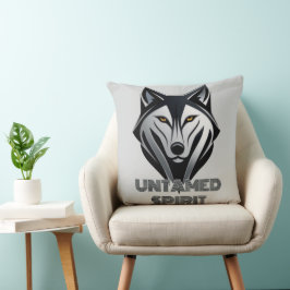 Cojín Decorativo Silhouette de Lobo Monocromo en un audaz Estílico