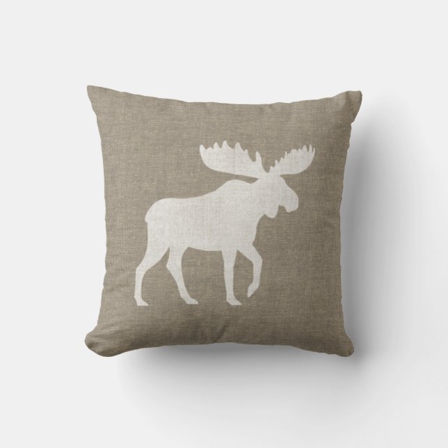 Cojín Decorativo Silhouette de Moose| Decoración de la vida silvest (Anverso)