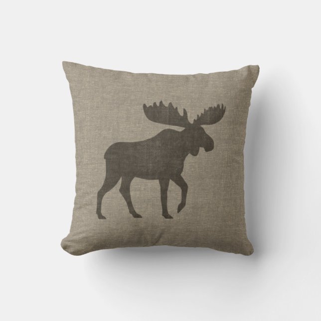 Cojín Decorativo Silhouette de Moose| Vida silvestre de los países  (Anverso)