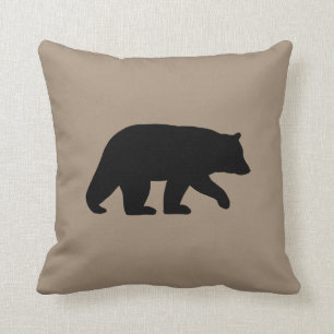 Cojín Decorativo Silhouette de oso negro cálida zona de vida salva