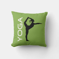Silhouette de Yoga Pose sobre fondo verde