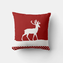 Cojín Decorativo Silhouette Deer - Rojo y Blanco
