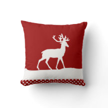 Silhouette Deer - Rojo y Blanco