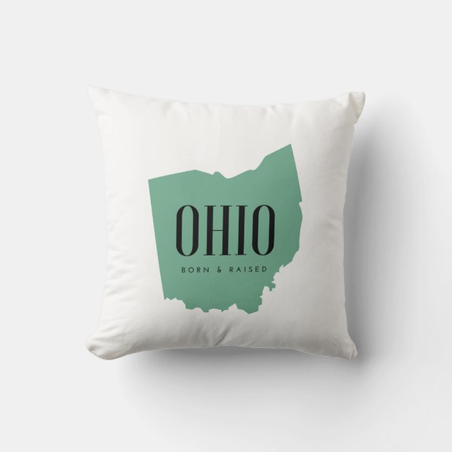 Cojín Decorativo Silhouette estatal Ohio moderna (Anverso)
