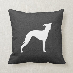 Cojín Decorativo Silhouette Iggy Perro gris blanco italiano