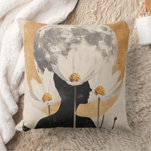 Cojín Decorativo Silhouette iluminada por luna - Boho Vintage Elega