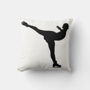 Cojín Decorativo Silhouette, mujer de patinaje sobre hielo
