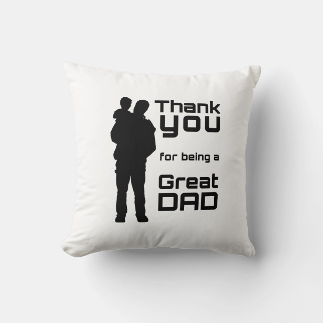 Cojín Decorativo Silhouette padre e hijo | Gif de papá, un destino  (Anverso)