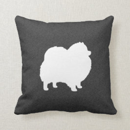 Cojín Decorativo Silhouette Pomerania blanca| Pommie Lover's