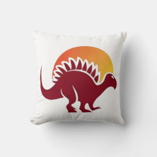 Cojín Decorativo Silhouette Red Stegosaurus Sunset
