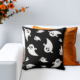 Cojín Decorativo Silhouettes de fantasma blanco sobre Halloween esp
