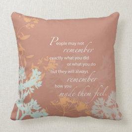 Cojín Decorativo Silhouettes de flores silvestres del Día del Jefe 