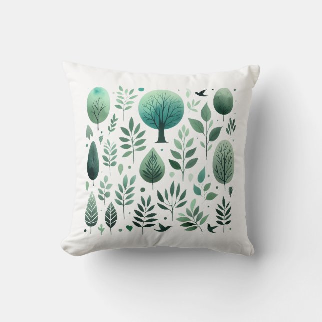 Cojín Decorativo Silhouettes de la Naturaleza: Día (Anverso)