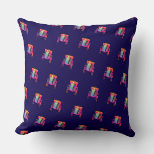 Cojín Decorativo Silla abstracta decorativa diagonal azul oscuro
