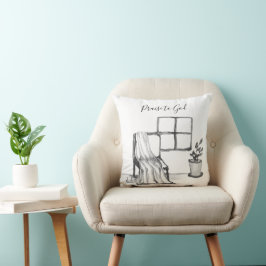 Cojín Decorativo Silla de meditación junto a la ventana con planta