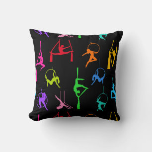 Cojín Decorativo Sillas aéreas aeralistas Lyra silhouettes arcoiris