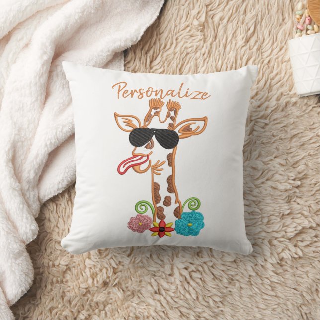 Cojín Decorativo Silly Giraffe Gafas de sol Cara divertida Sarcásti (Manta)
