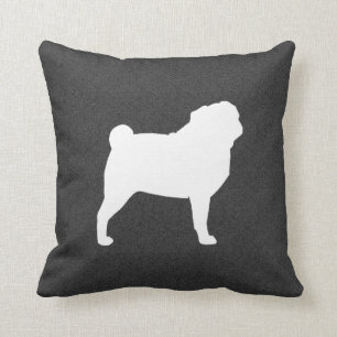 Cojín Decorativo Silucho de carbón blanco  Perro Lover