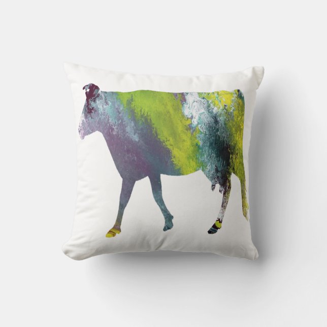 Cojín Decorativo Silueta abstracta de la vaca de Guernesey (Anverso)