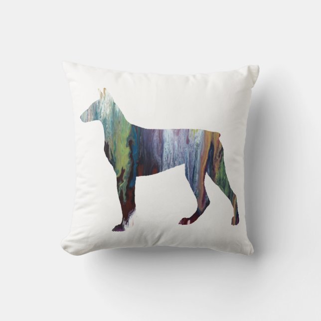 Cojín Decorativo Silueta abstracta del Doberman (Anverso)