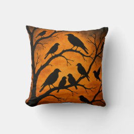 Cojín Decorativo Silueta de árbol de pájaros