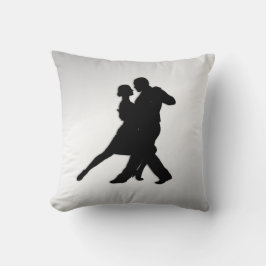 Cojín Decorativo Silueta de bailarines de tango 2 plata