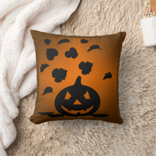 Cojín Decorativo Silueta de calabaza y hojas
